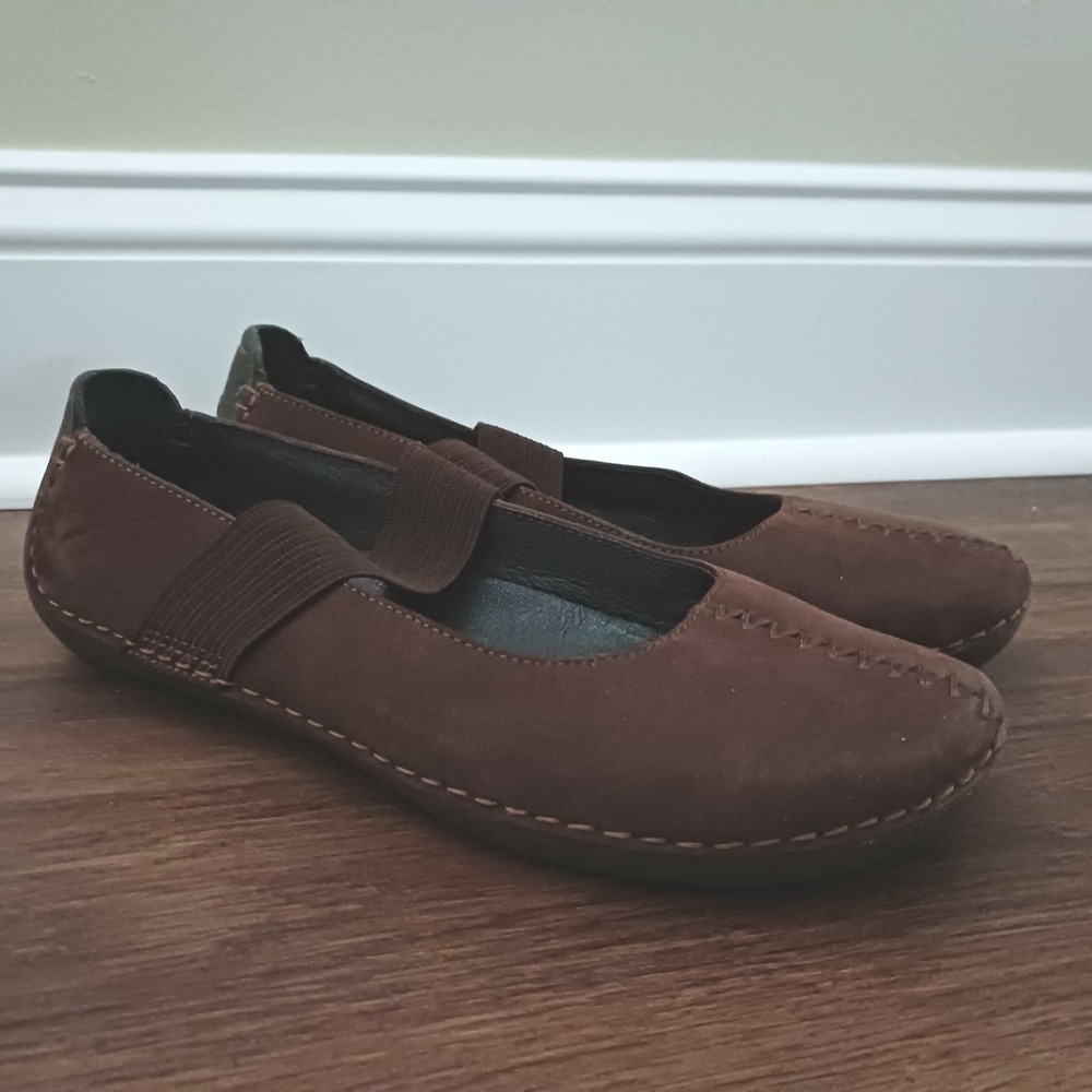 Clarks Artisan Brown Leather Mary Jane Ballet Flats 84172 Womens Size 8B